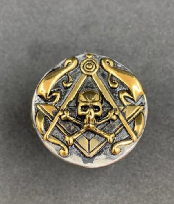 Masonic Square And Compass Skull Ring - Image 2