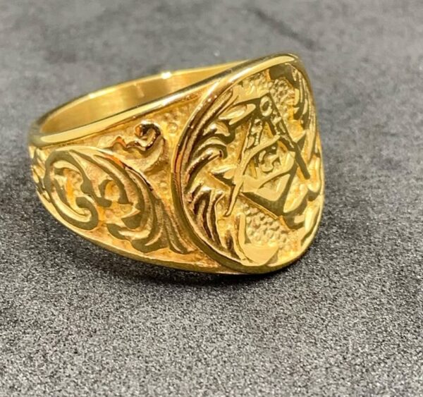 Night Templar Seal Gold Ring - Image 13